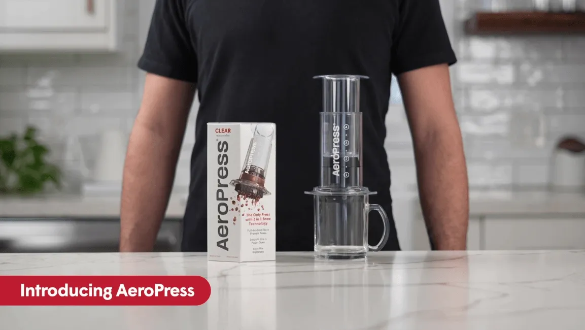 AeroPress Brew Technology - Clear Coffee Press - Red