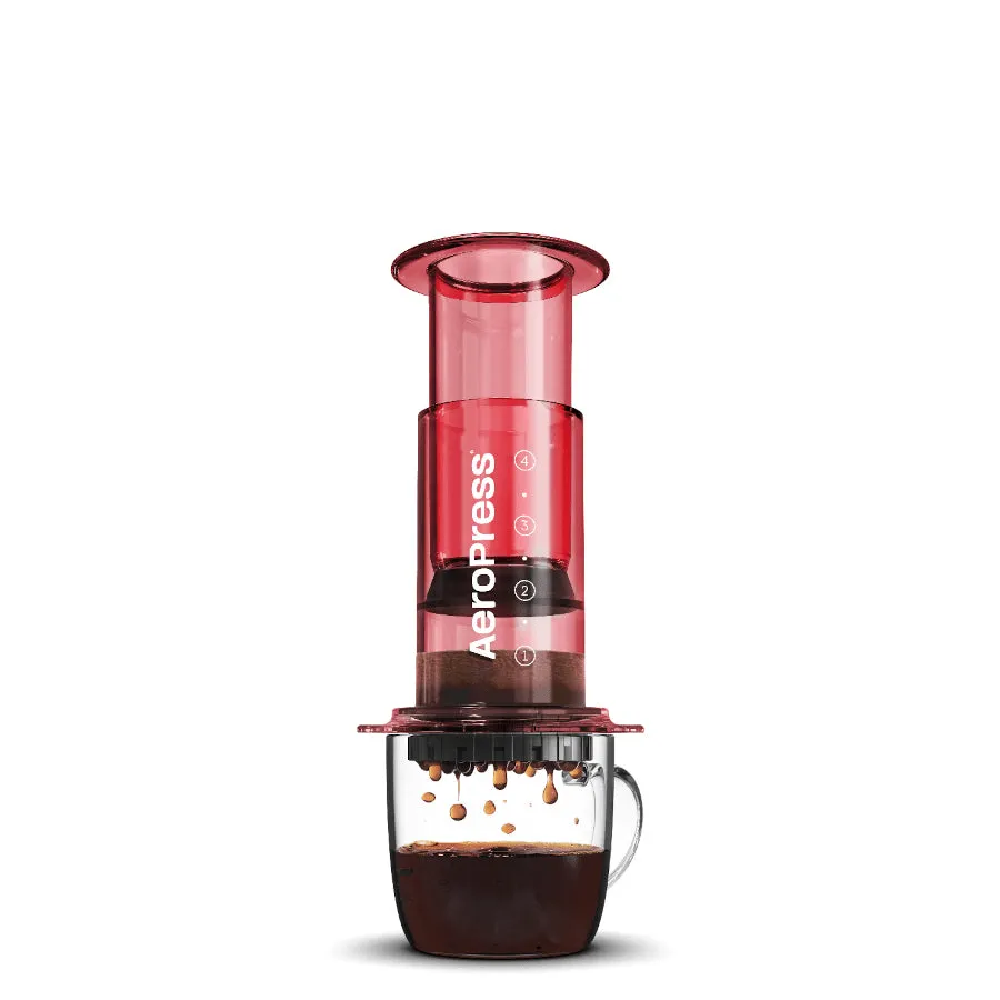 AeroPress Brew Technology - Clear Coffee Press - Red