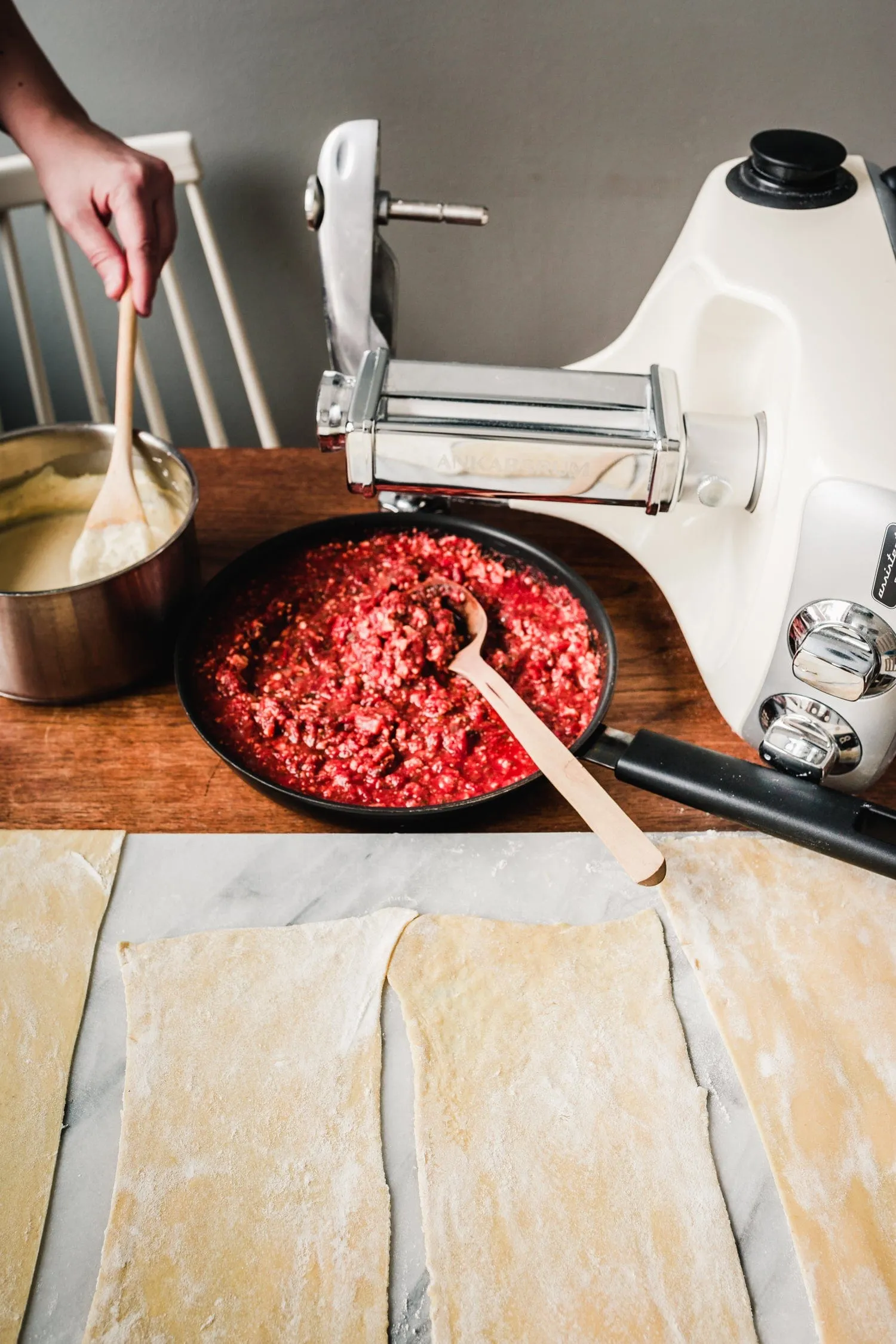 Ankarsrum Pasta Bundle (Lasagna Roller & Fettucine Cutter) - Original Assistent Stand Mixer Attachments for AKM6230