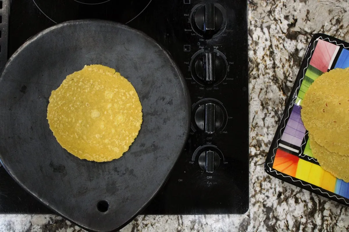 Authentic Chamba Comal - Black Clay Concave Griddle for Heating Tortillas and Roasting Veggies  - Stovetop & Oven Safe  Handmade in Colombia