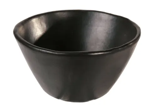 Authentic Chamba Cone Bowl - Elegant. All-Natural Black Clay Dish for Soup. Salad or Serving - Handmade in Colombia