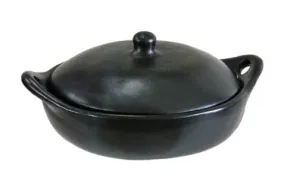 Authentic Chamba Paella Pan - Elegant. All-Natural Black Clay Casserole for Braising. Baking and Serving Paella. Stews and More- Stovetop & Oven Safe  Handmade in Colombia