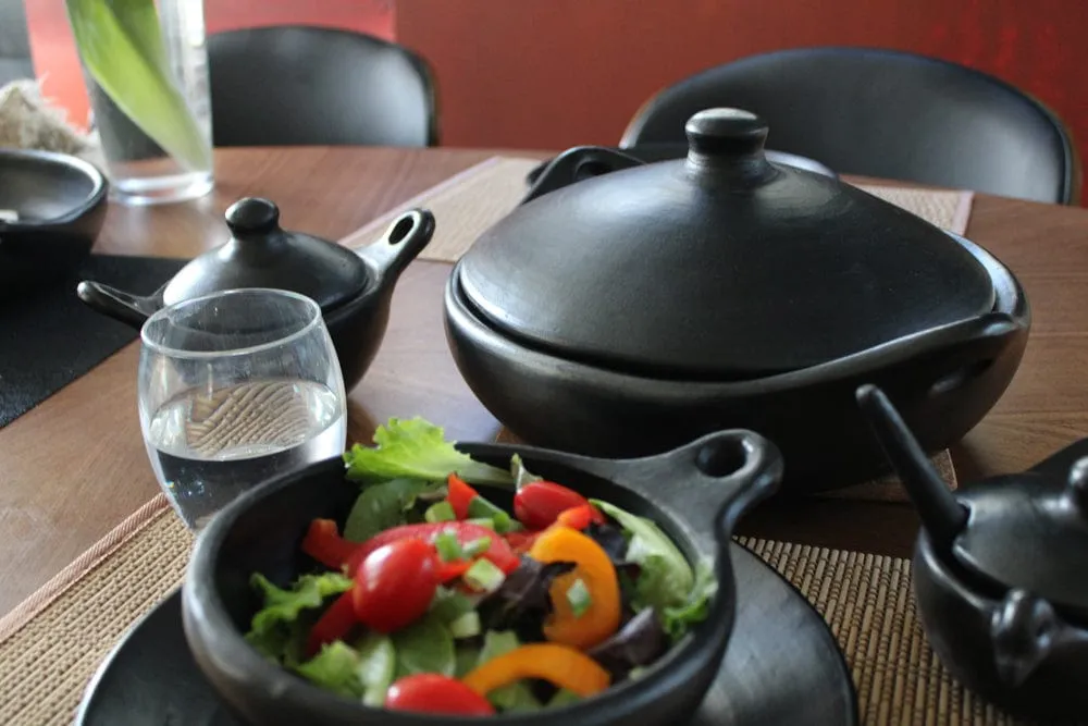 Authentic Chamba Paella Pan - Elegant. All-Natural Black Clay Casserole for Braising. Baking and Serving Paella. Stews and More- Stovetop & Oven Safe  Handmade in Colombia