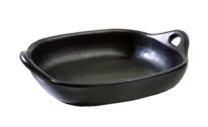 Authentic Chamba Roasting Pan - Elegant. All-Natural Black Clay Rectangular Pan for Baking and Serving Lasagna. Roasts. Appetizers and More- Stovetop & Oven Safe  Handmade in Colombia