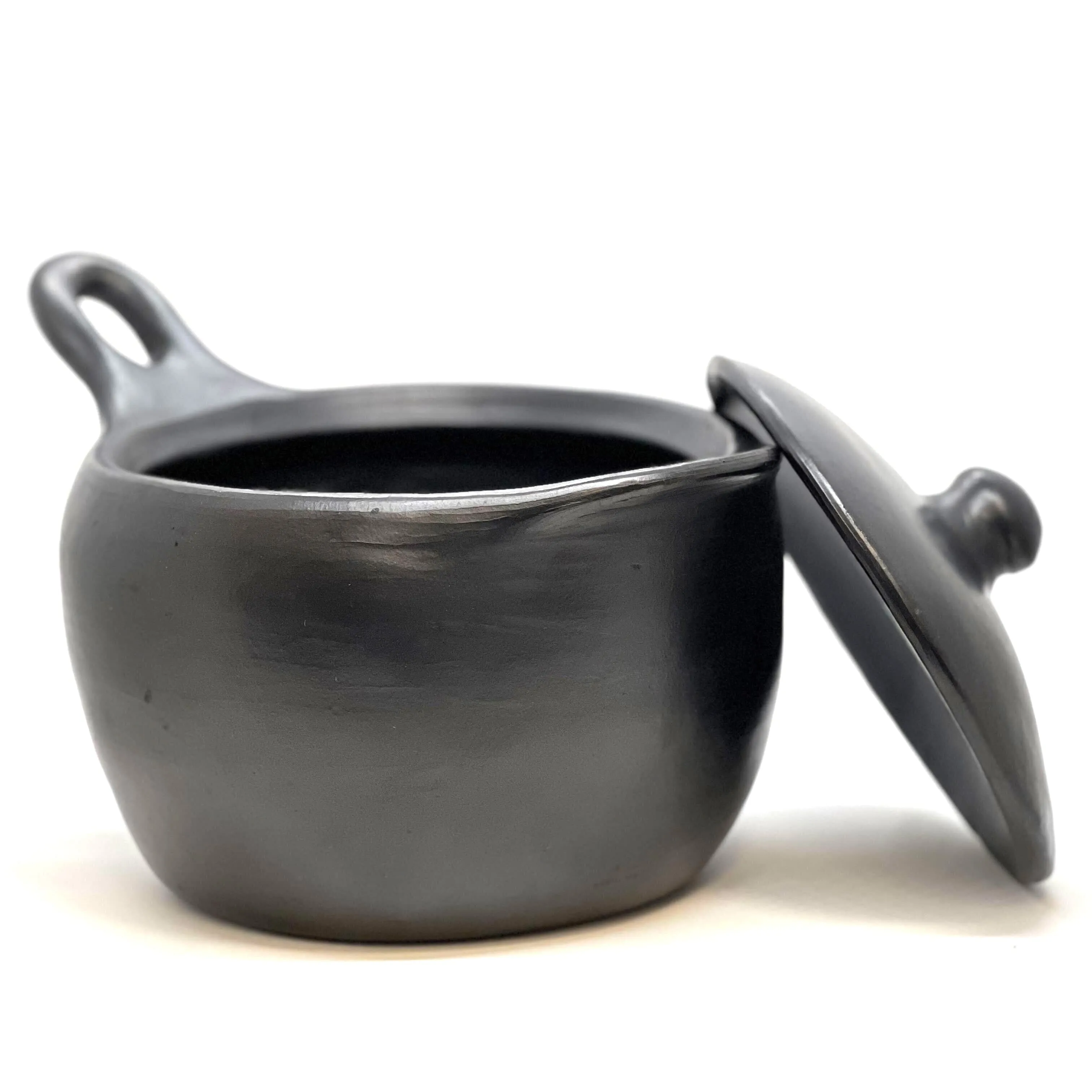 Authentic Chamba Sauce Pan w/ Cover - Elegant. Versatile All-Natural Black Clay Pot w/ Handle for Slow. Even Cooking of Veggies. Rice and More - Stovetop & Oven Safe - Handmade in Colombia