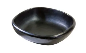 Authentic Chamba Square Dish - Elegant. All-Natural Black Clay Plate for Deserts. Sides. Appetizers and More - Handmade in Colombia