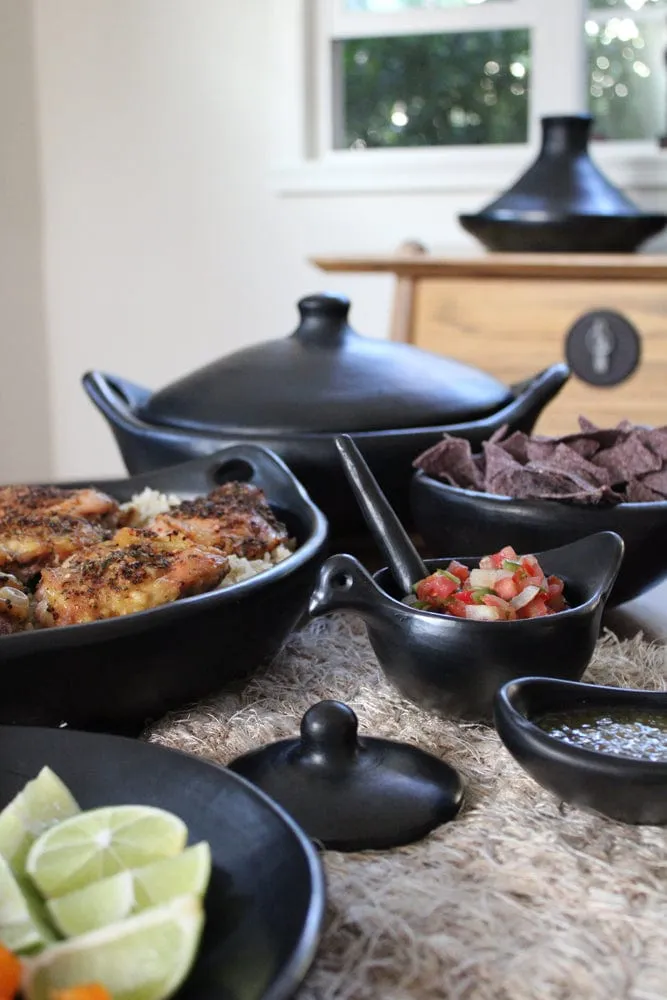 Authentic Chamba Tagine - Elegant. All-Natural Black Clay Pan for Braising. Baking and Serving Stews and More - Distinctive Shape Keeps Food Moist - Stovetop & Oven Safe  Handmade in Colombia