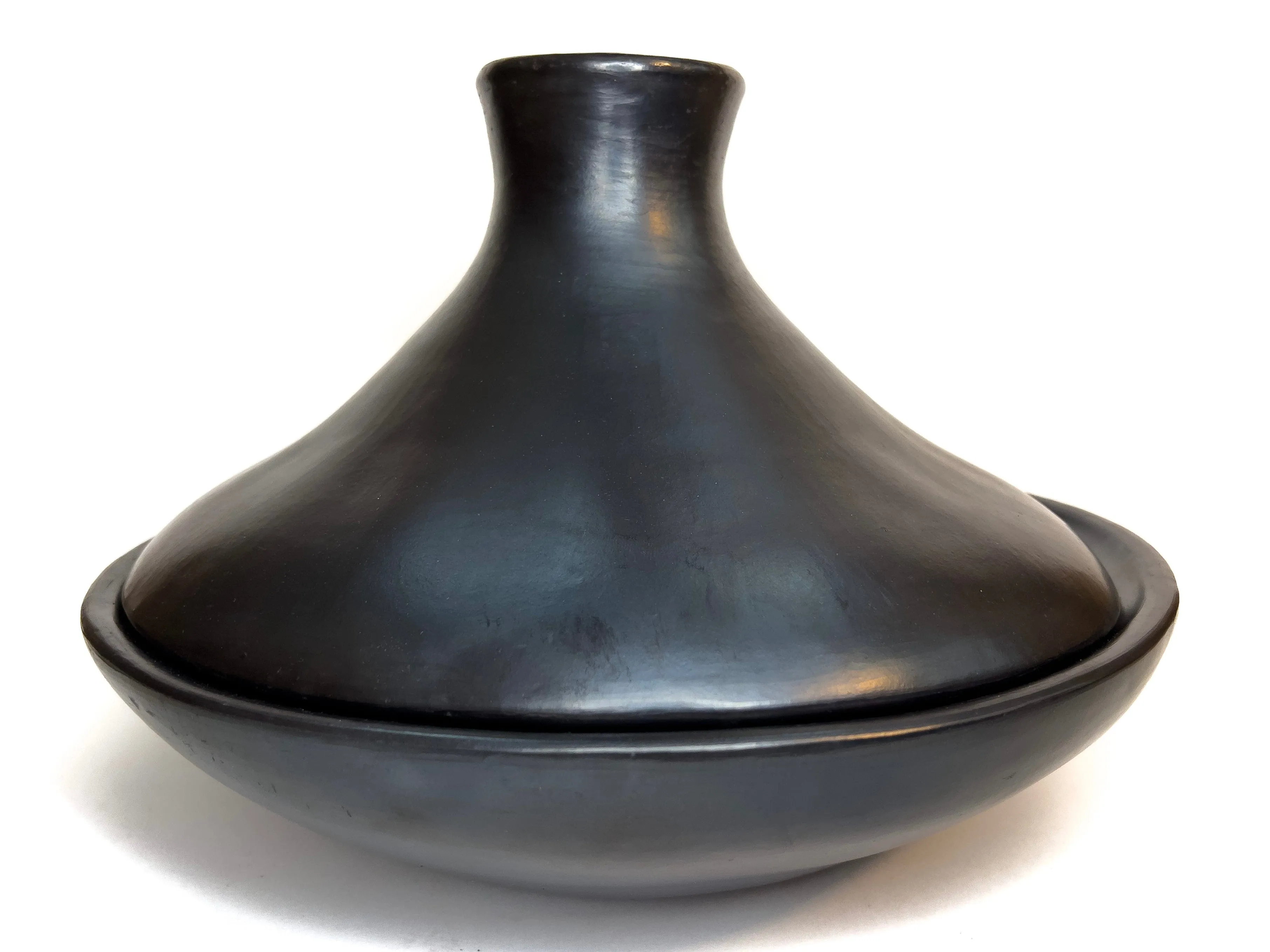 Authentic Chamba Tagine - Elegant. All-Natural Black Clay Pan for Braising. Baking and Serving Stews and More - Distinctive Shape Keeps Food Moist - Stovetop & Oven Safe  Handmade in Colombia