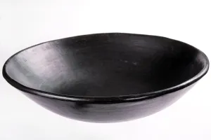 Authentic Chamba X-Large Pasta Bowl - Elegant. All-Natural Black Clay Dish for Serving Pasta. Salads and More or as a Fruitbowl - Handmade in Colombia