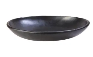 Authentic Oval Chamba Pasta Dish - Elegant. All-Natural X-Large Black Clay Bowl for Serving Pasta. Salads and More or as a Fruitbowl - Handmade in Colombia