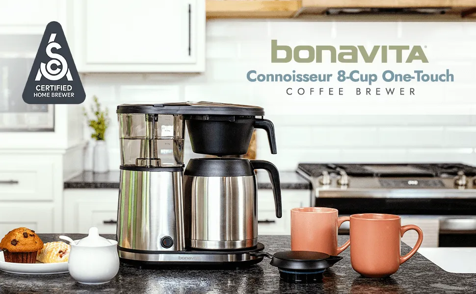 Bonavita Connoisseur 8-Cup Coffee Maker | SCA-Certified | One-Touch Operation |  Double-Walled Stainless Steel Carafe