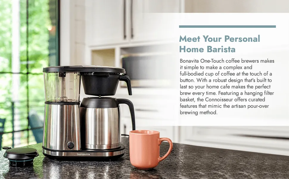 Bonavita Connoisseur 8-Cup Coffee Maker | SCA-Certified | One-Touch Operation |  Double-Walled Stainless Steel Carafe