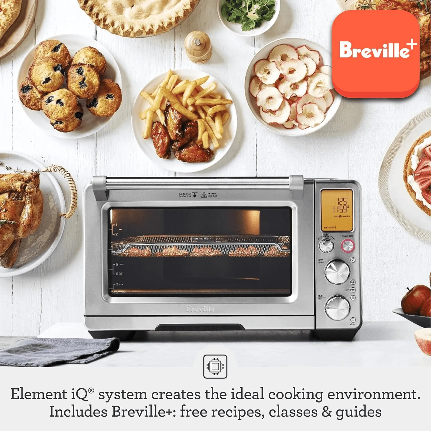 Breville Smart Oven Air Fryer Pro. Convection Countertop Oven. Air Fryer Toaster Oven Combo - Brushed Stainless Steel