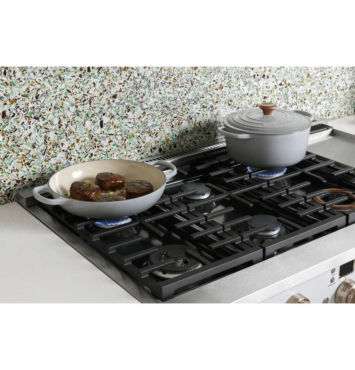Cafe C2Y486P2TS1 Caf&#8482; 48 Smart Dual-Fuel Commercial-Style Range With 6 Burners And Griddle (Natural Gas)