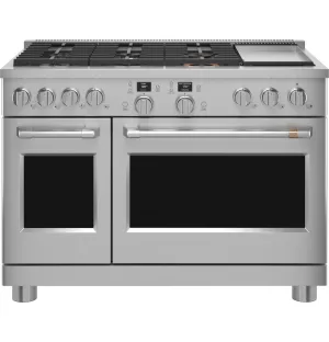 Cafe C2Y486P2TS1 Caf&#8482; 48 Smart Dual-Fuel Commercial-Style Range With 6 Burners And Griddle (Natural Gas)