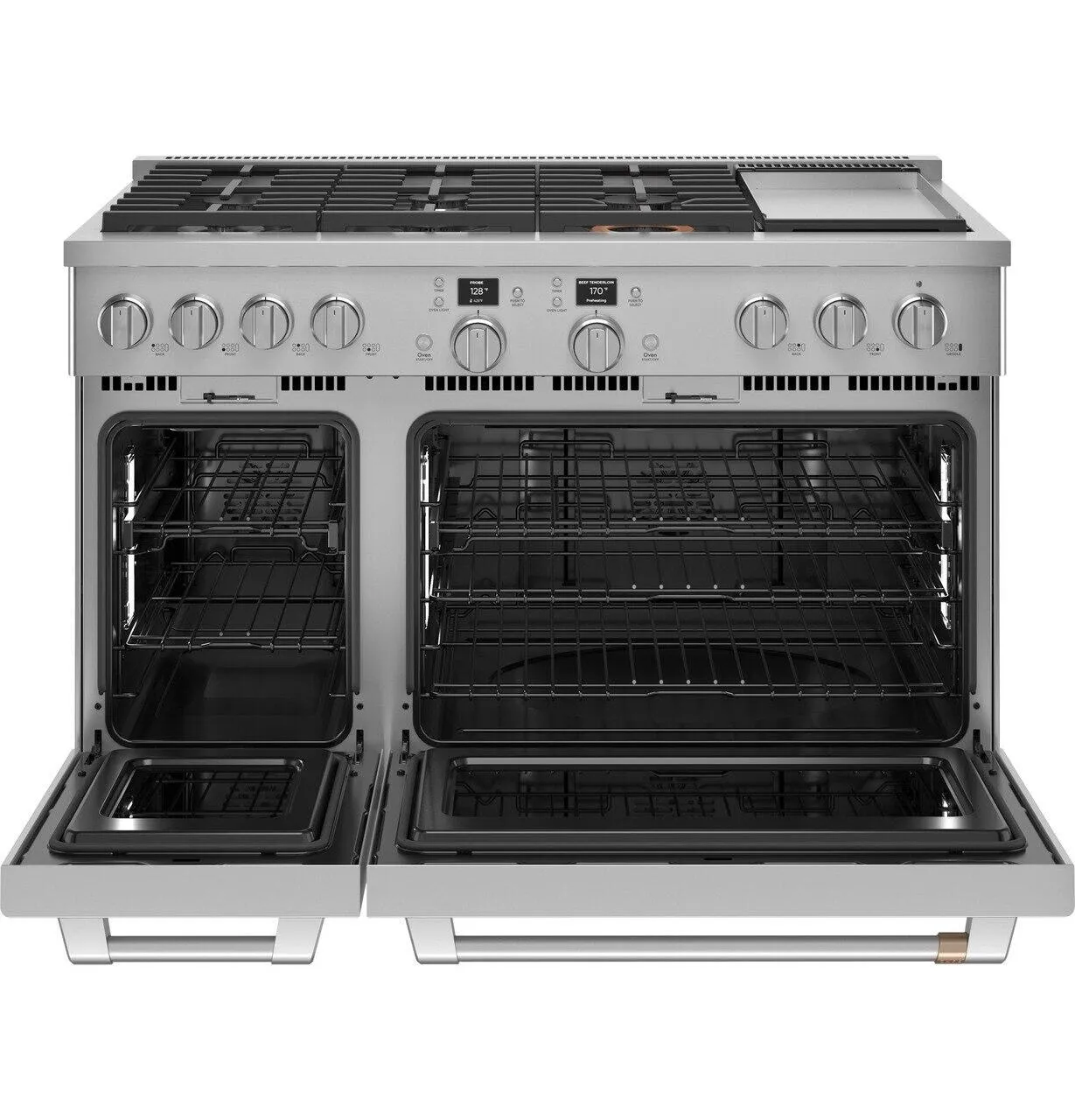 Cafe C2Y486P2TS1 Caf&#8482; 48 Smart Dual-Fuel Commercial-Style Range With 6 Burners And Griddle (Natural Gas)