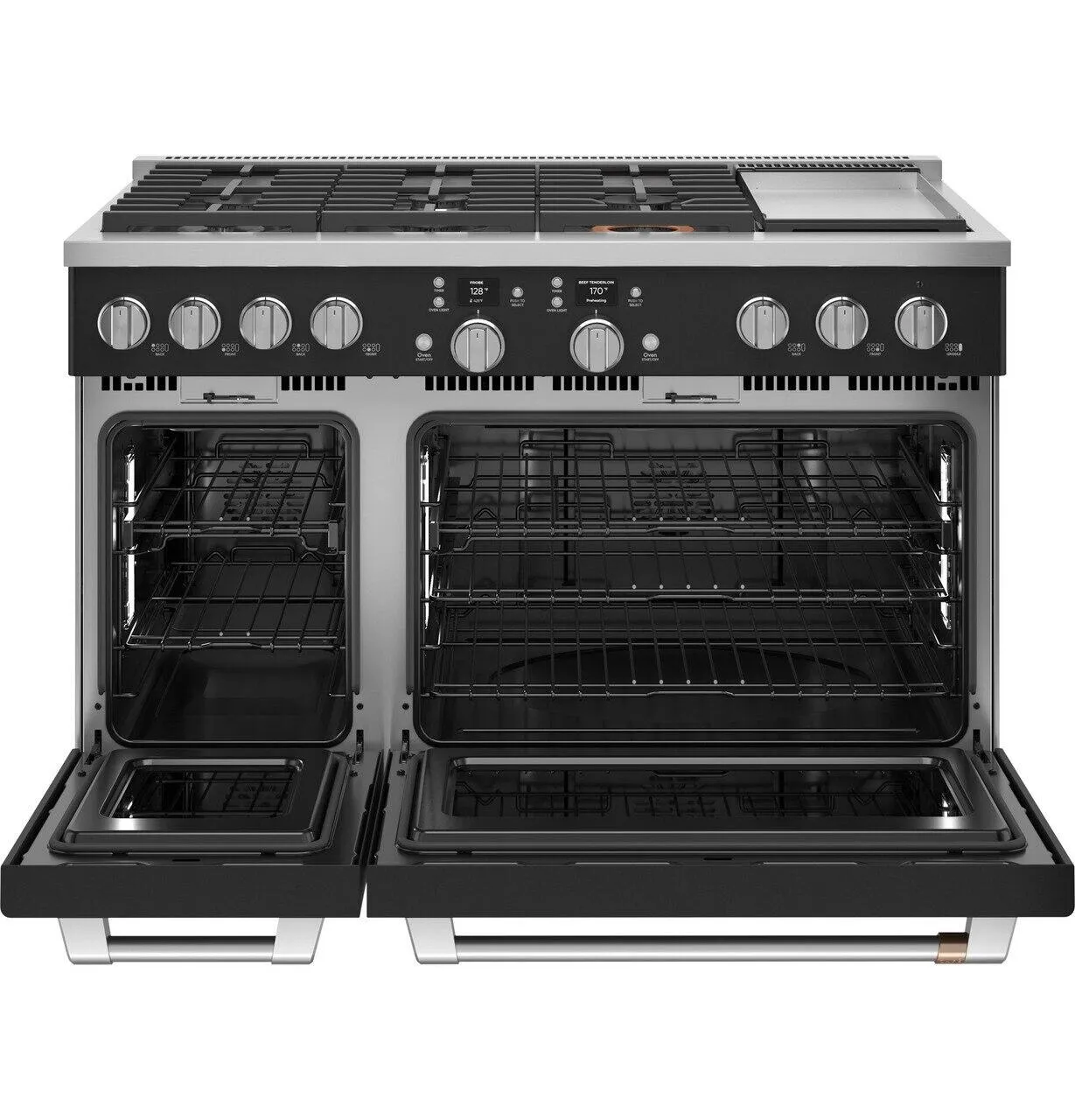 Cafe C2Y486P3TD1 Caf&#8482; 48 Smart Dual-Fuel Commercial-Style Range With 6 Burners And Griddle (Natural Gas)