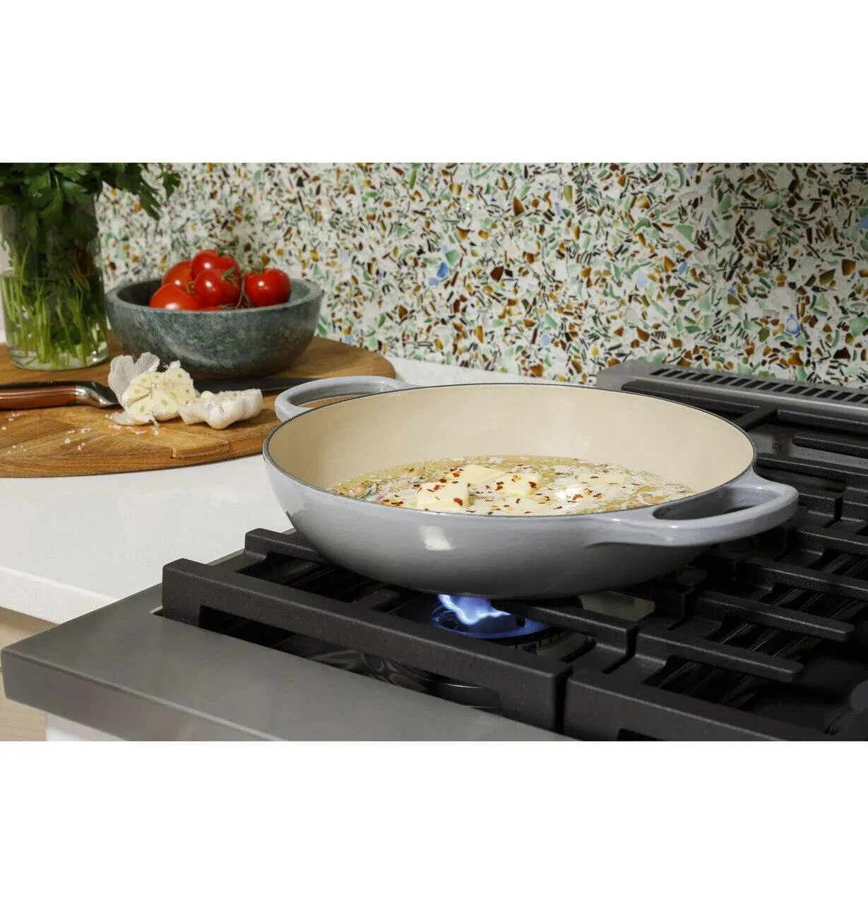 Cafe C2Y486P3TD1 Caf&#8482; 48 Smart Dual-Fuel Commercial-Style Range With 6 Burners And Griddle (Natural Gas)