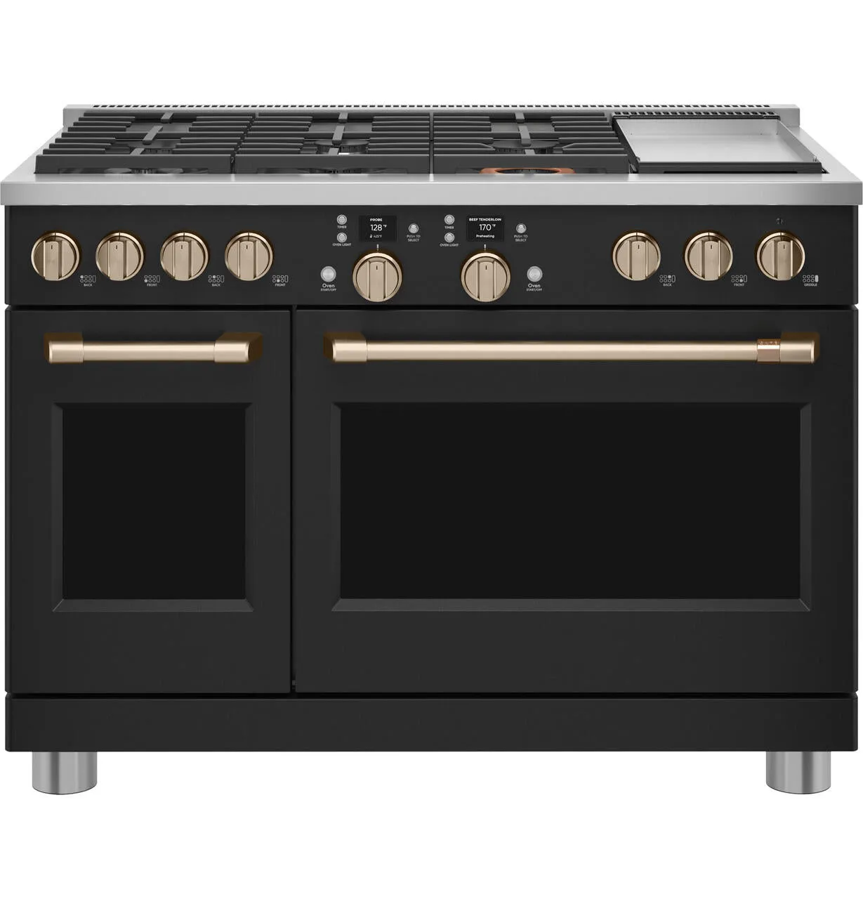 Cafe C2Y486P3TD1 Caf&#8482; 48 Smart Dual-Fuel Commercial-Style Range With 6 Burners And Griddle (Natural Gas)