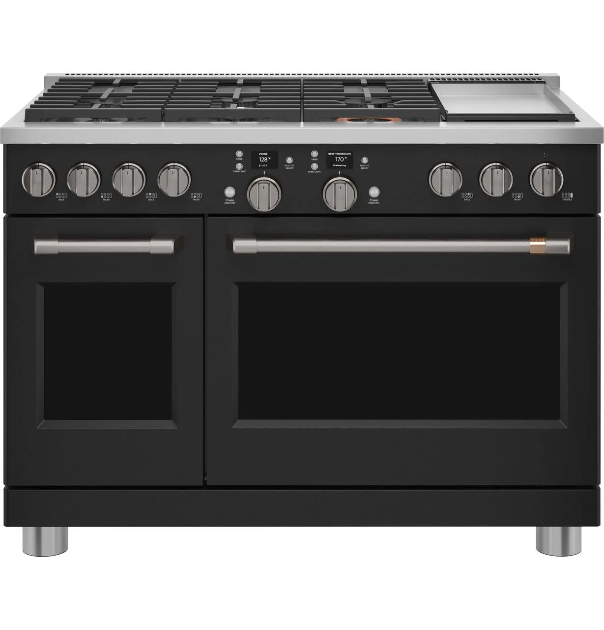 Cafe C2Y486P3TD1 Caf&#8482; 48 Smart Dual-Fuel Commercial-Style Range With 6 Burners And Griddle (Natural Gas)