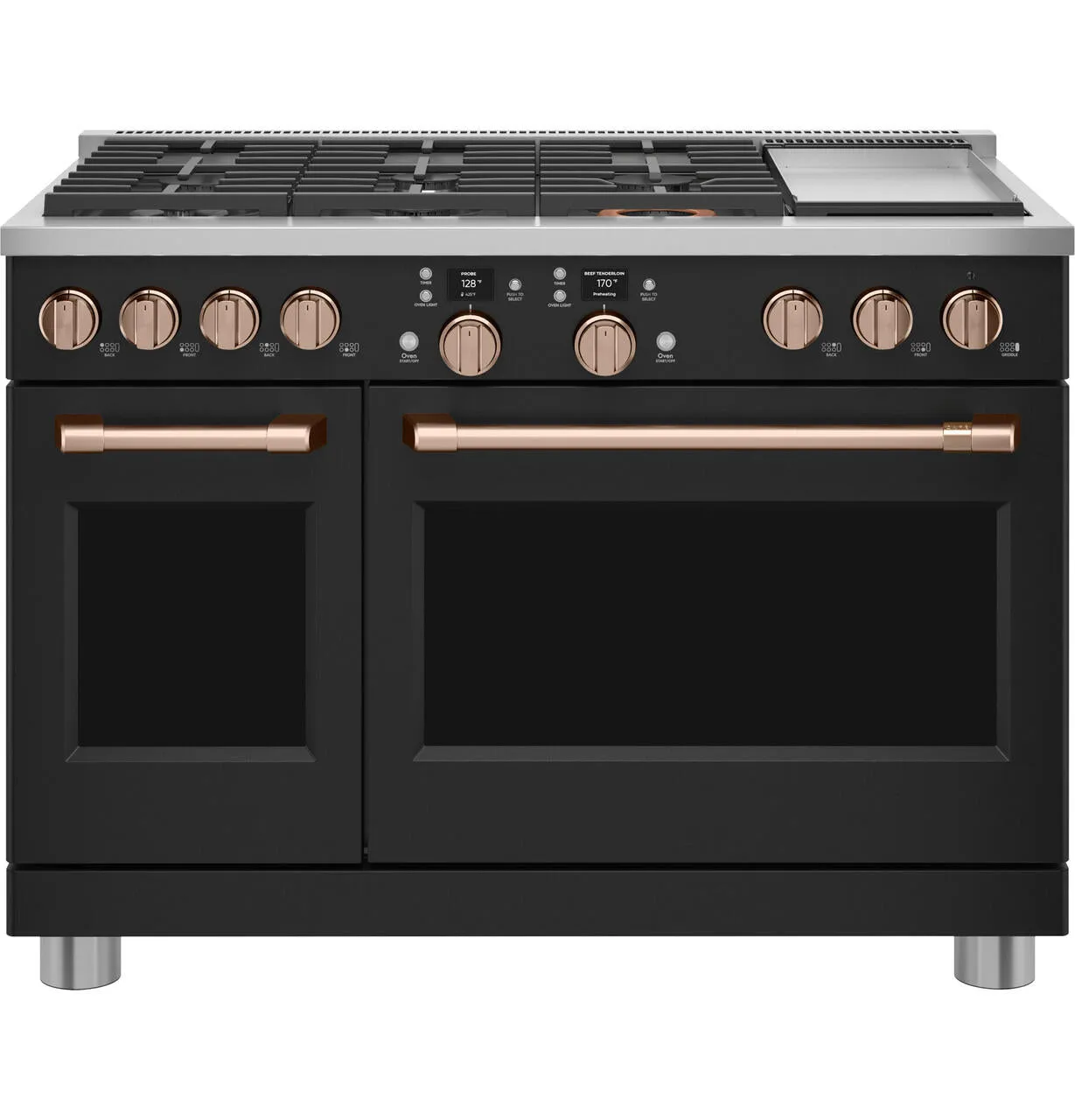 Cafe C2Y486P3TD1 Caf&#8482; 48 Smart Dual-Fuel Commercial-Style Range With 6 Burners And Griddle (Natural Gas)