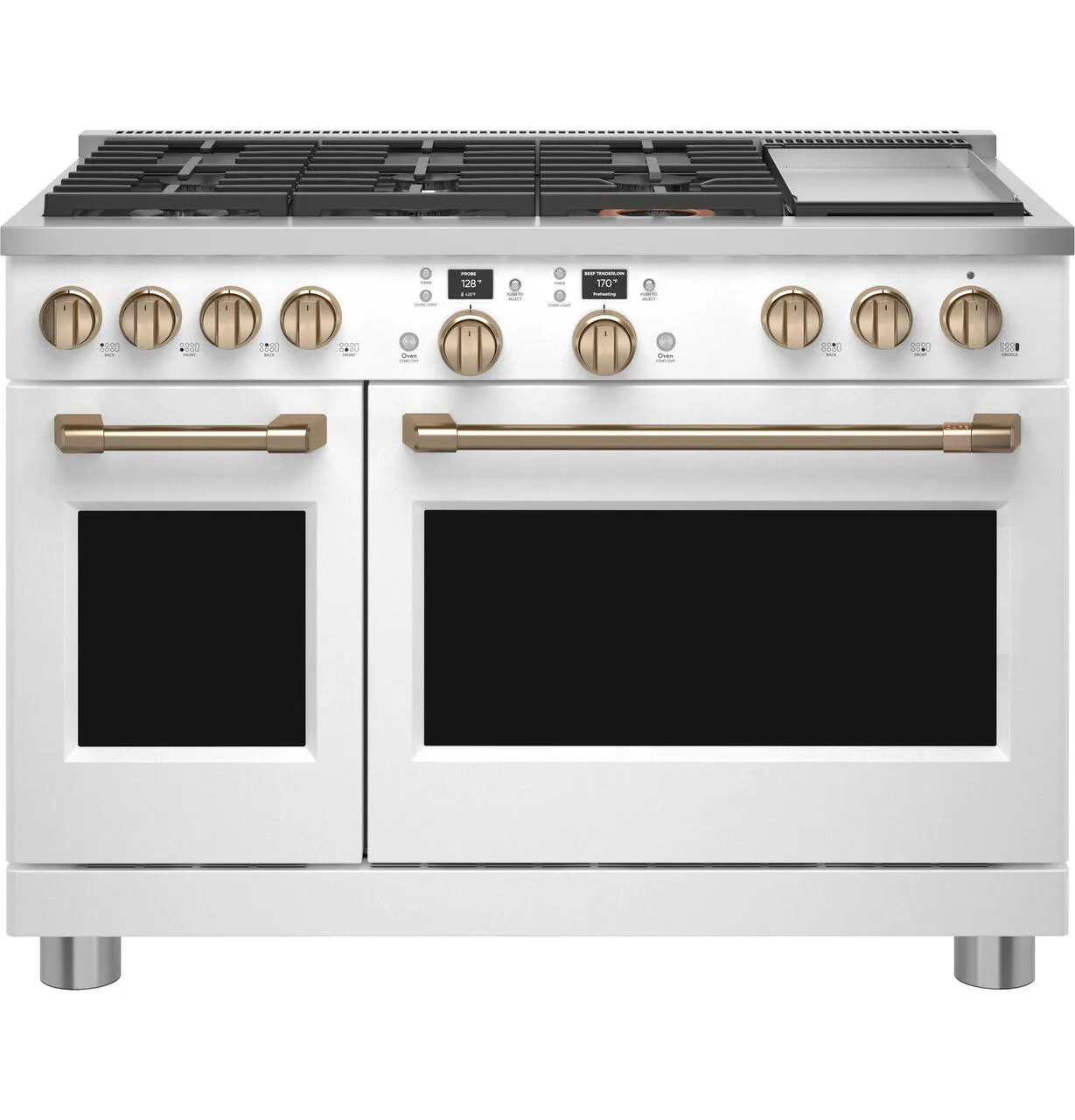 Cafe C2Y486P4TW2 Caf&#8482; 48 Smart Dual-Fuel Commercial-Style Range With 6 Burners And Griddle (Natural Gas)