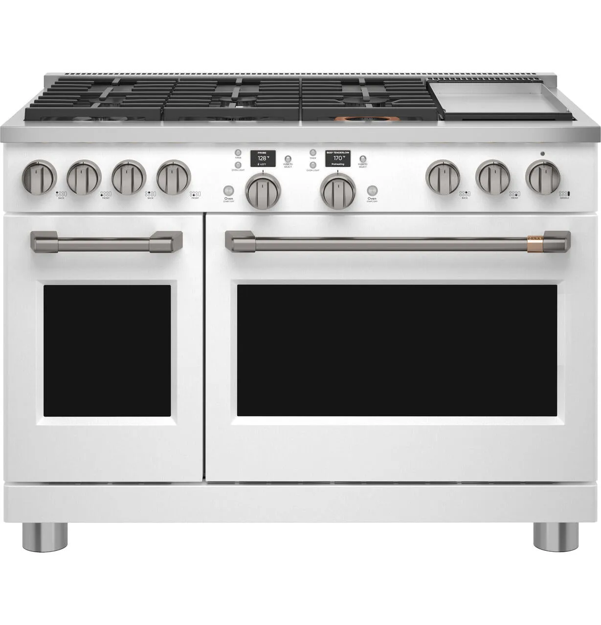 Cafe C2Y486P4TW2 Caf&#8482; 48 Smart Dual-Fuel Commercial-Style Range With 6 Burners And Griddle (Natural Gas)
