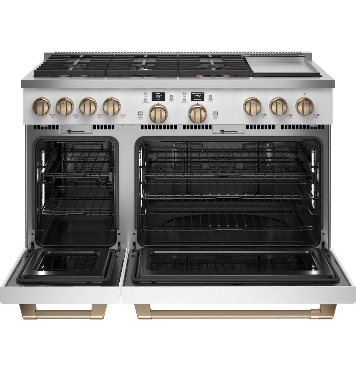 Cafe C2Y486P4TW2 Caf&#8482; 48 Smart Dual-Fuel Commercial-Style Range With 6 Burners And Griddle (Natural Gas)