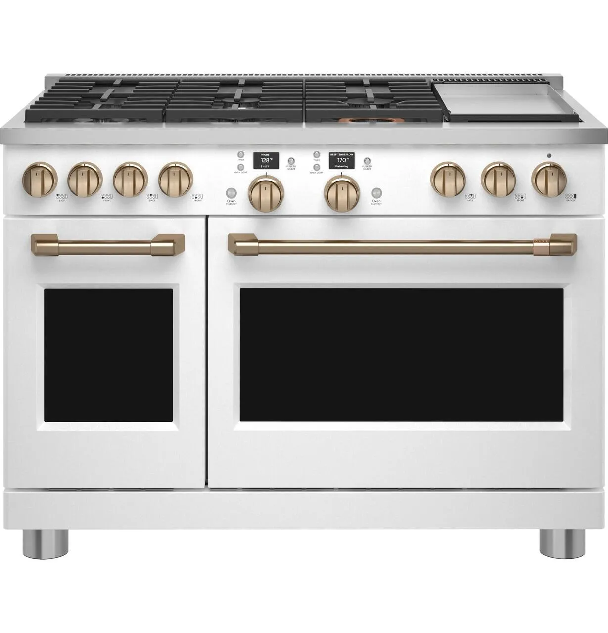 Cafe C2Y486P4TW2 Caf&#8482; 48 Smart Dual-Fuel Commercial-Style Range With 6 Burners And Griddle (Natural Gas)