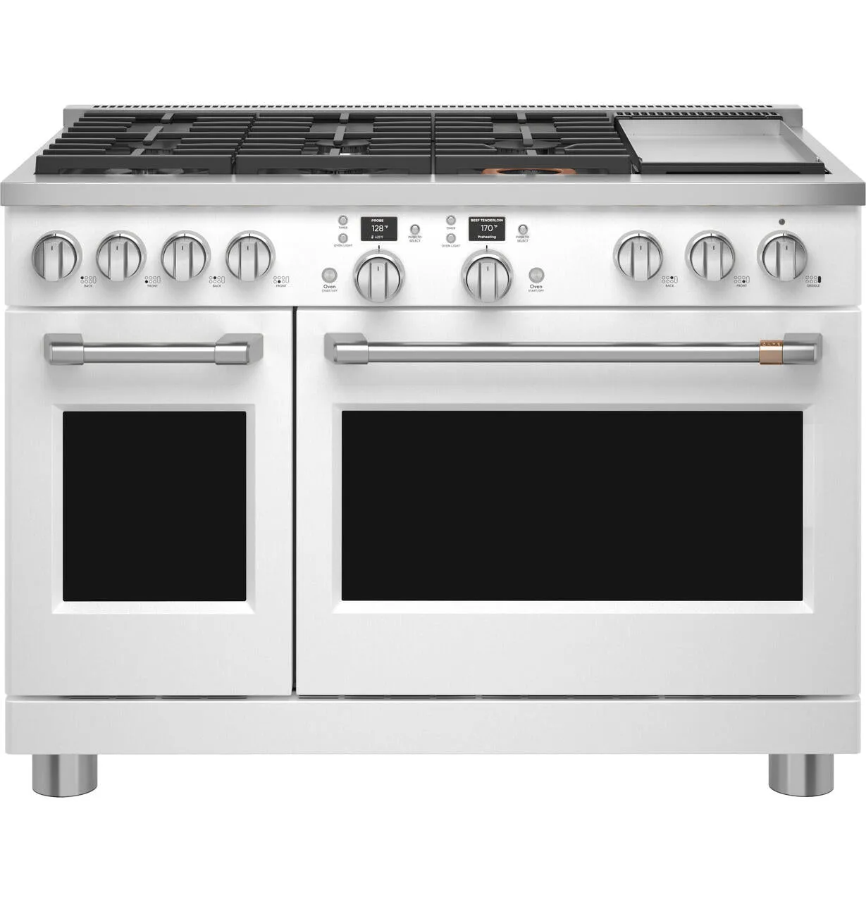 Cafe C2Y486P4TW2 Caf&#8482; 48 Smart Dual-Fuel Commercial-Style Range With 6 Burners And Griddle (Natural Gas)