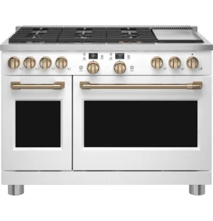 Cafe C2Y486P4TW2 Caf&#8482; 48 Smart Dual-Fuel Commercial-Style Range With 6 Burners And Griddle (Natural Gas)