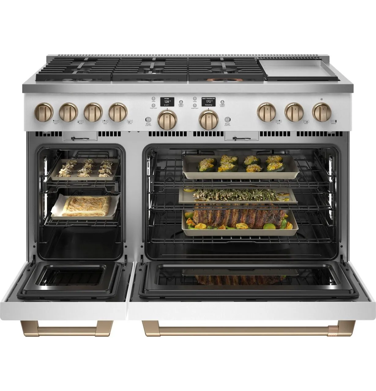 Cafe C2Y486P4TW2 Caf&#8482; 48 Smart Dual-Fuel Commercial-Style Range With 6 Burners And Griddle (Natural Gas)