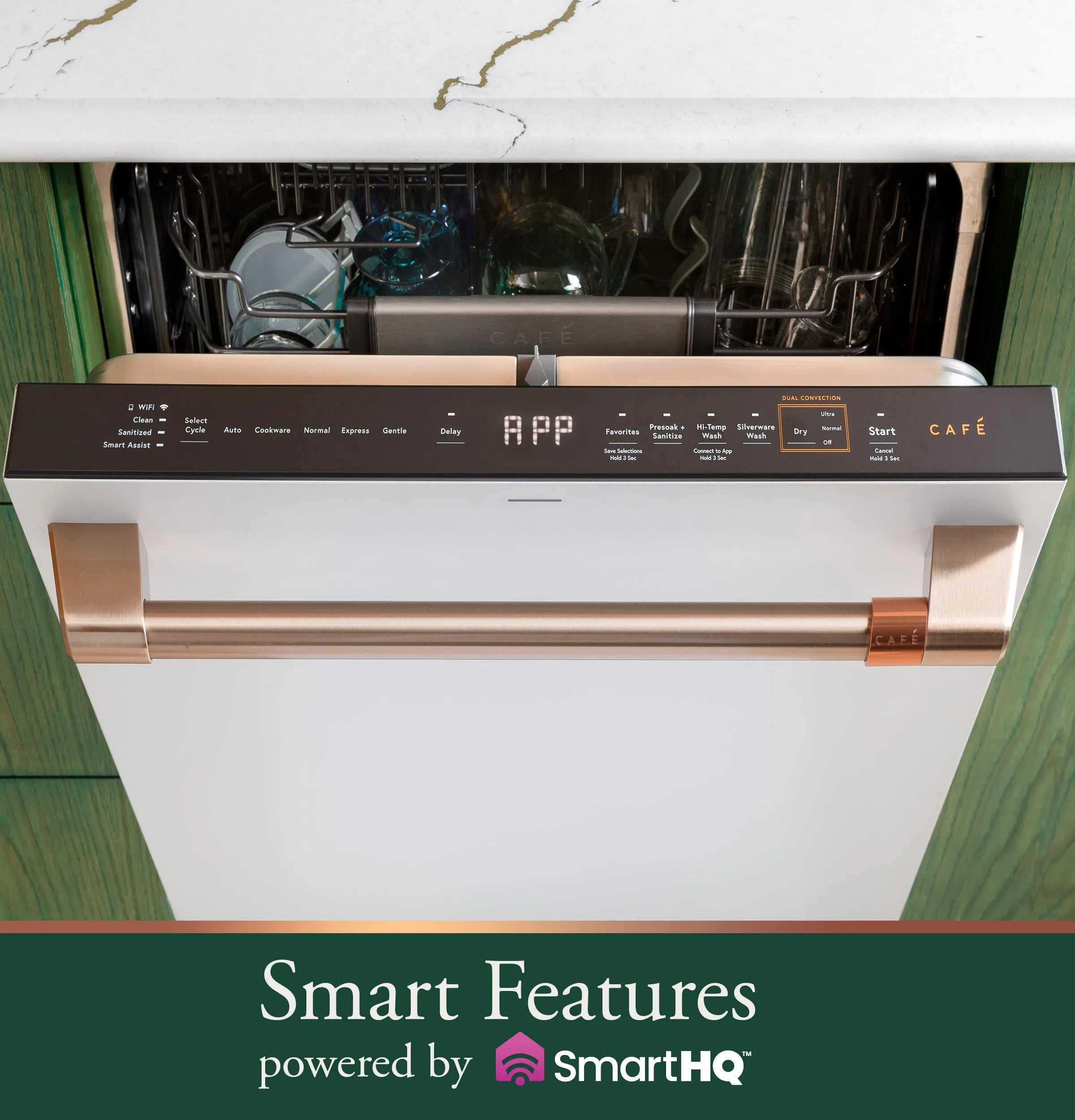 Cafe CDT858P3VD1 Caf&#8482; Customfit Energy Star Stainless Interior Smart Dishwasher With Ultra Wash Top Rack And Dual Convection Ultra Dry. 44 Dba