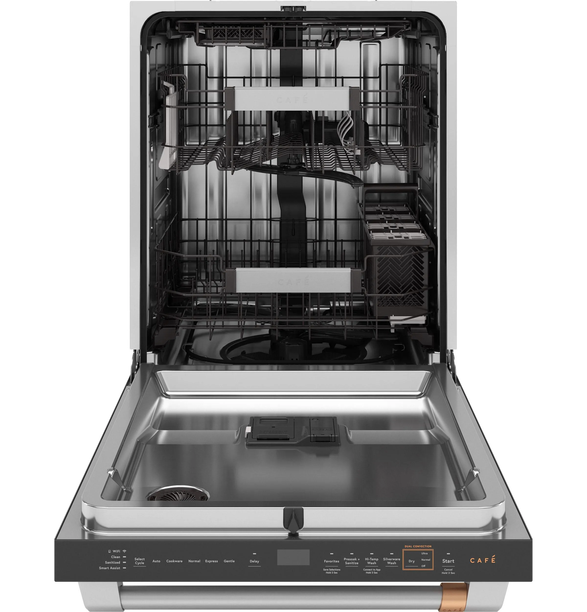 Cafe CDT858P3VD1 Caf&#8482; Customfit Energy Star Stainless Interior Smart Dishwasher With Ultra Wash Top Rack And Dual Convection Ultra Dry. 44 Dba