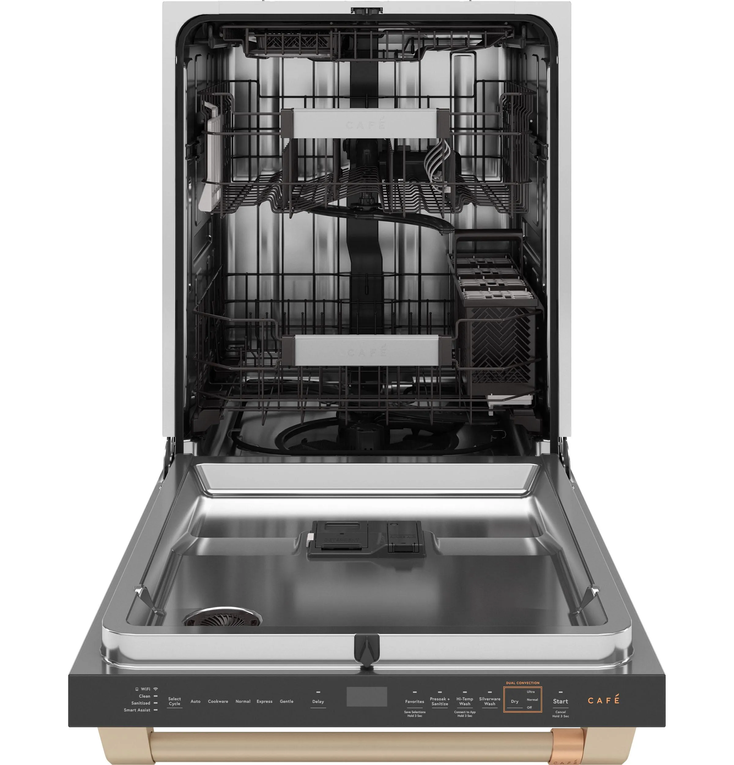 Cafe CDT858P4VW2 Caf&#8482; Customfit Energy Star Stainless Interior Smart Dishwasher With Ultra Wash Top Rack And Dual Convection Ultra Dry. 44 Dba