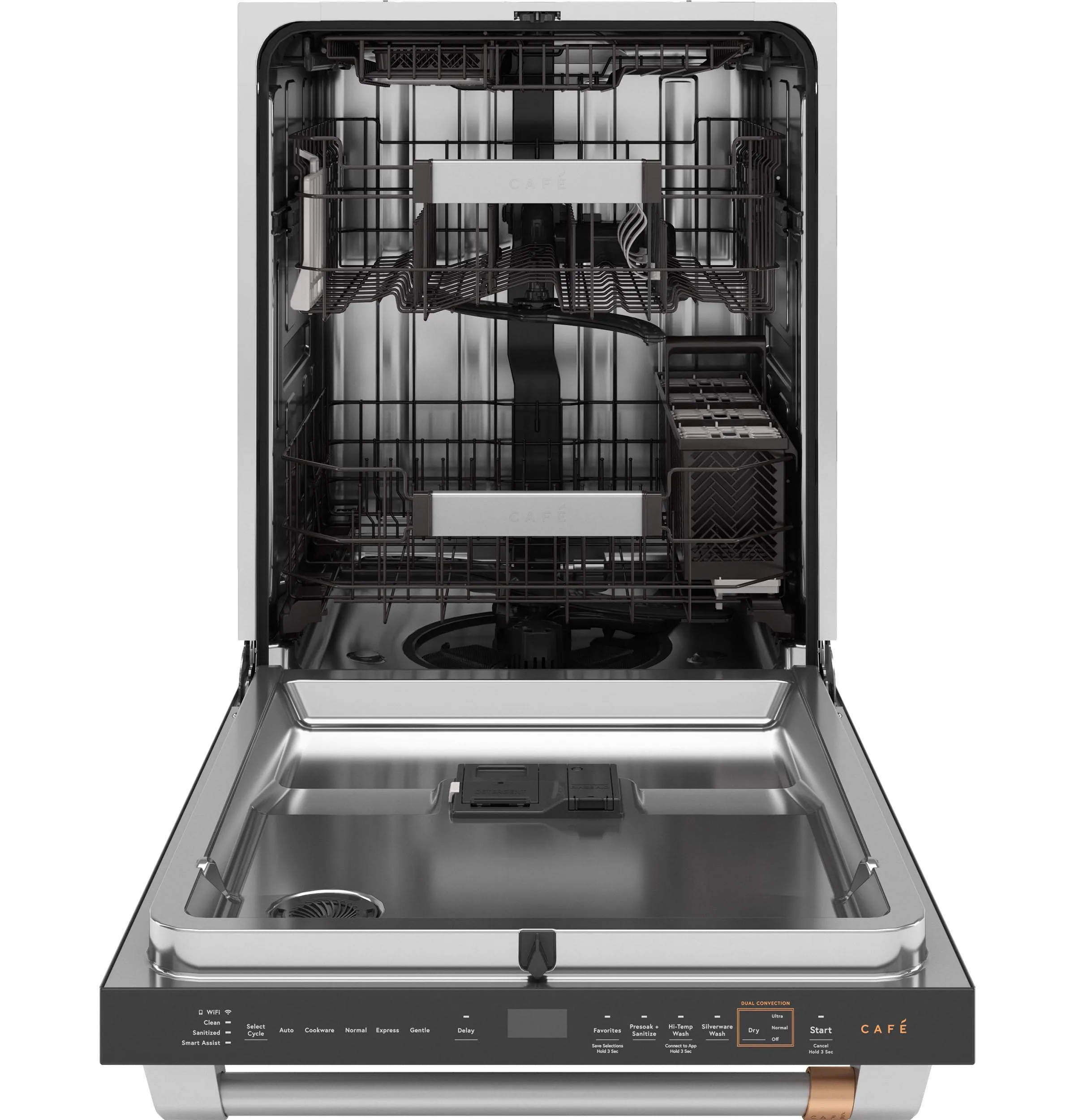 Cafe CDT888P2VS1 Caf&#8482; Customfit Energy Star Stainless Interior Smart Dishwasher With Ultra Wash Top Rack And Dual Convection Ultra Dry. Led Lights. 39 Dba