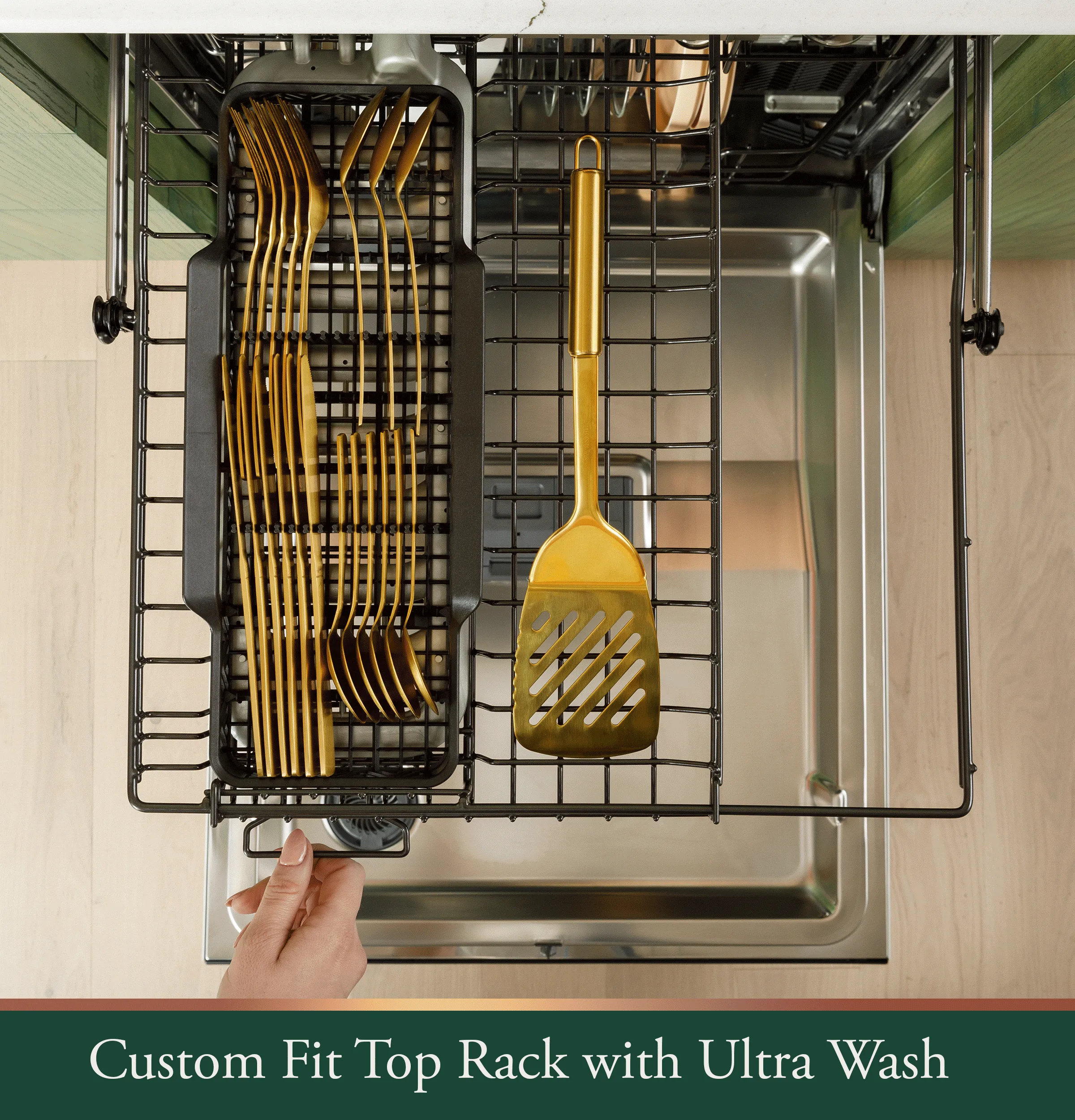 Cafe CDT888P2VS1 Caf&#8482; Customfit Energy Star Stainless Interior Smart Dishwasher With Ultra Wash Top Rack And Dual Convection Ultra Dry. Led Lights. 39 Dba