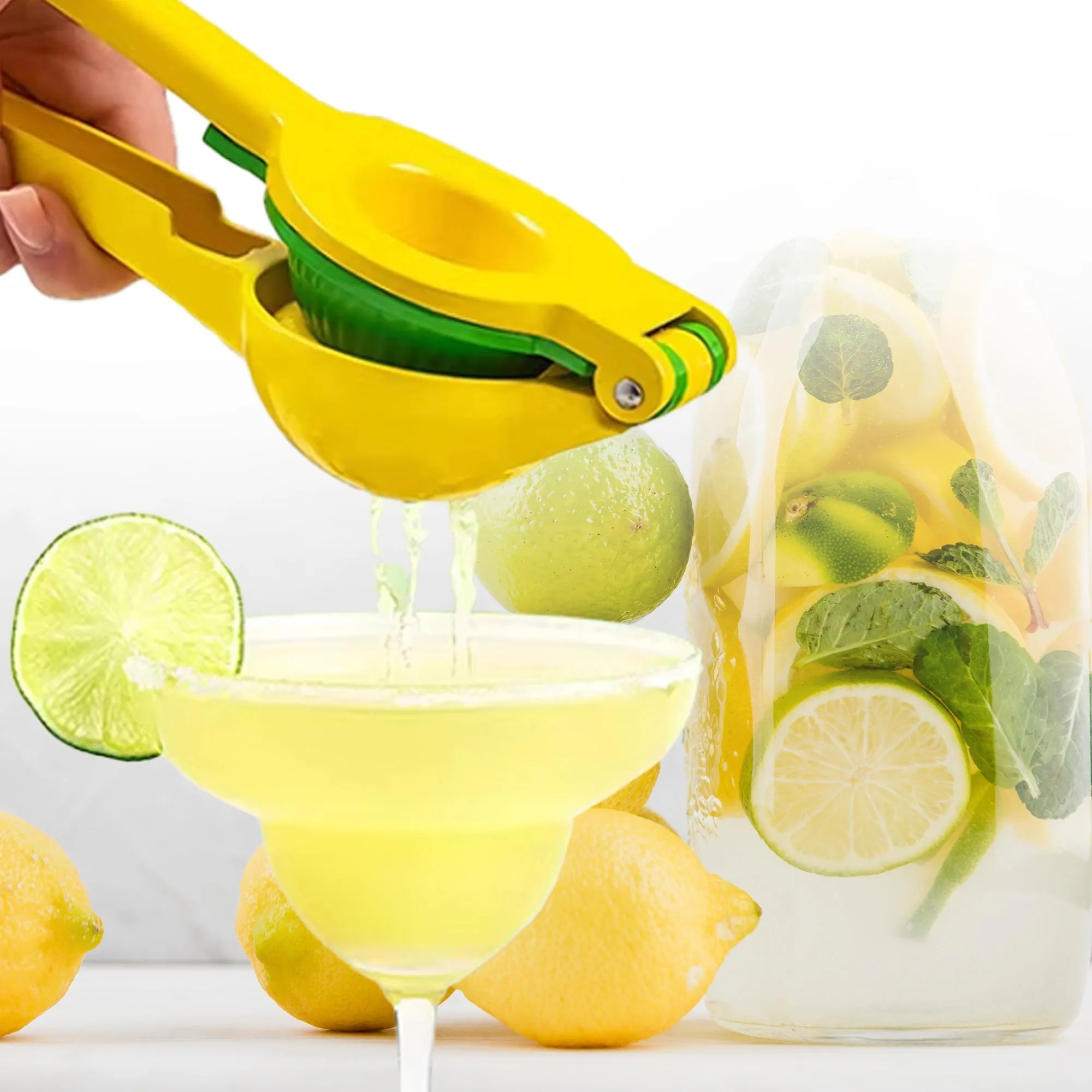 Cheer Collection Heavy-Duty Citrus Squeezer  BPA-Free Citrus Juicer with Dual Seed Strainer for Effortless. Seed-Free Juicing