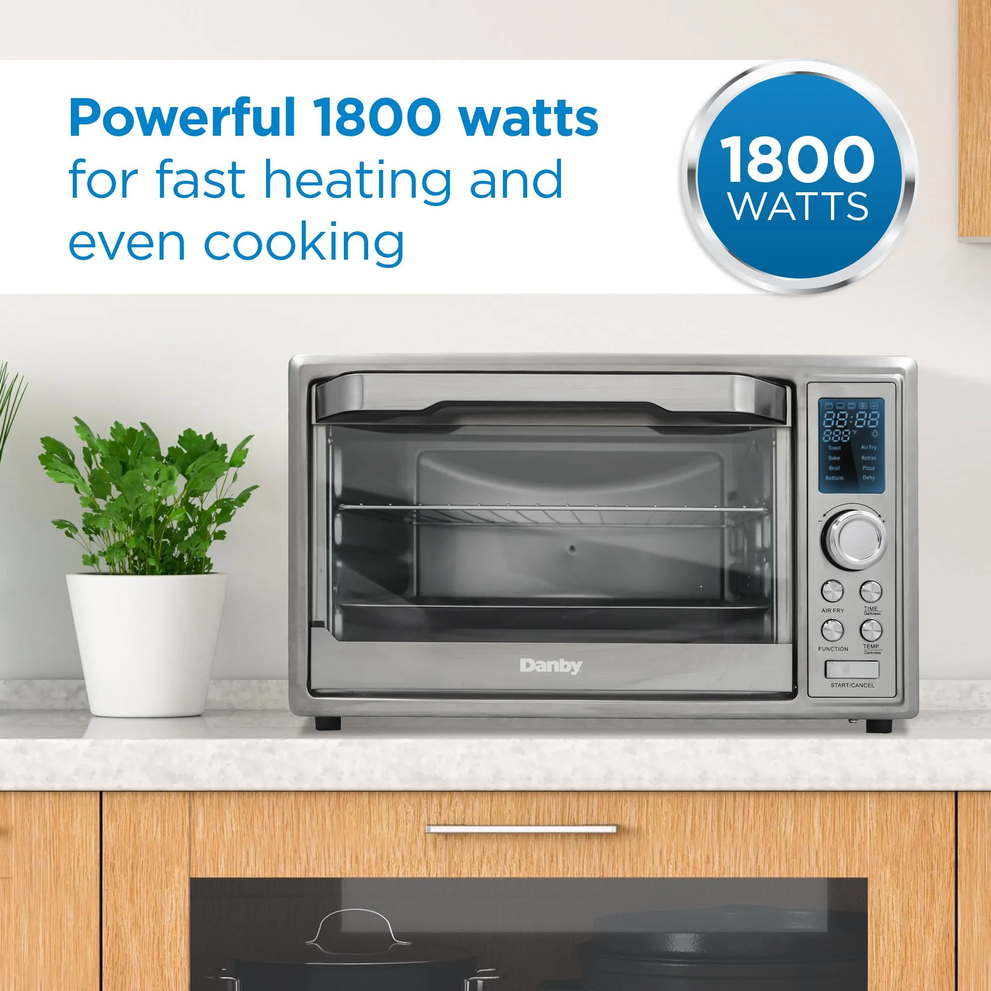 Danby DBTO0961ABSS Danby 0.9 Cu. Ft./25L Convection Toaster Oven With Air Fry Technology. Digital Lcd Display