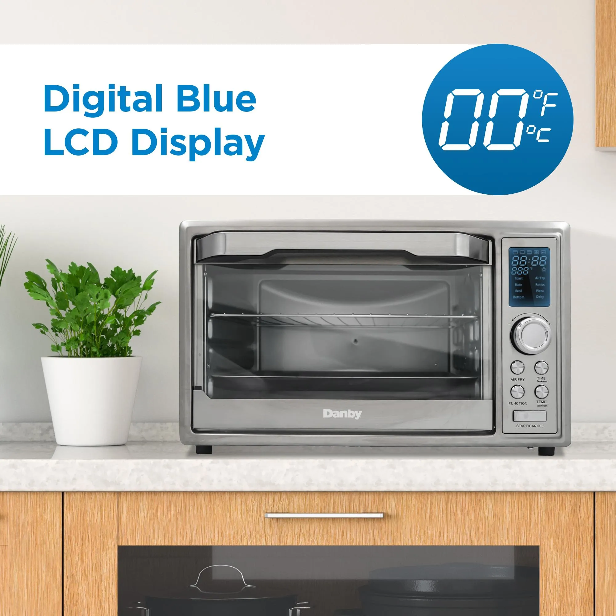 Danby DBTO0961ABSS Danby 0.9 Cu. Ft./25L Convection Toaster Oven With Air Fry Technology. Digital Lcd Display