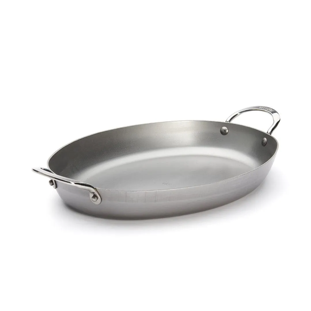 de Buyer Mineral B Carbon Steel Oval Roasting Pan