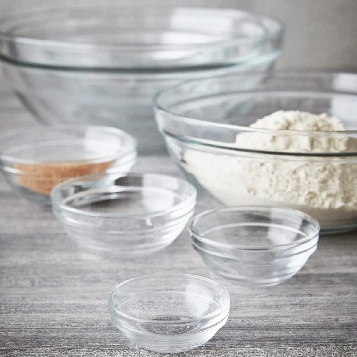 Duralex Le Gigogne Stackable & Durable Tempered Glass Bowls - Made in France - Various Sizes