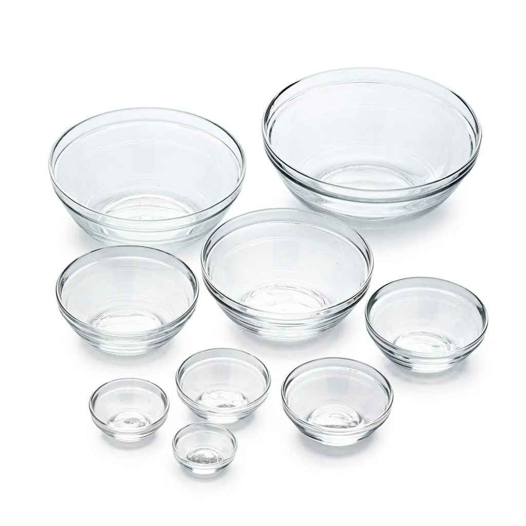 Duralex Le Gigogne Stackable & Durable Tempered Glass Bowls - Made in France - Various Sizes