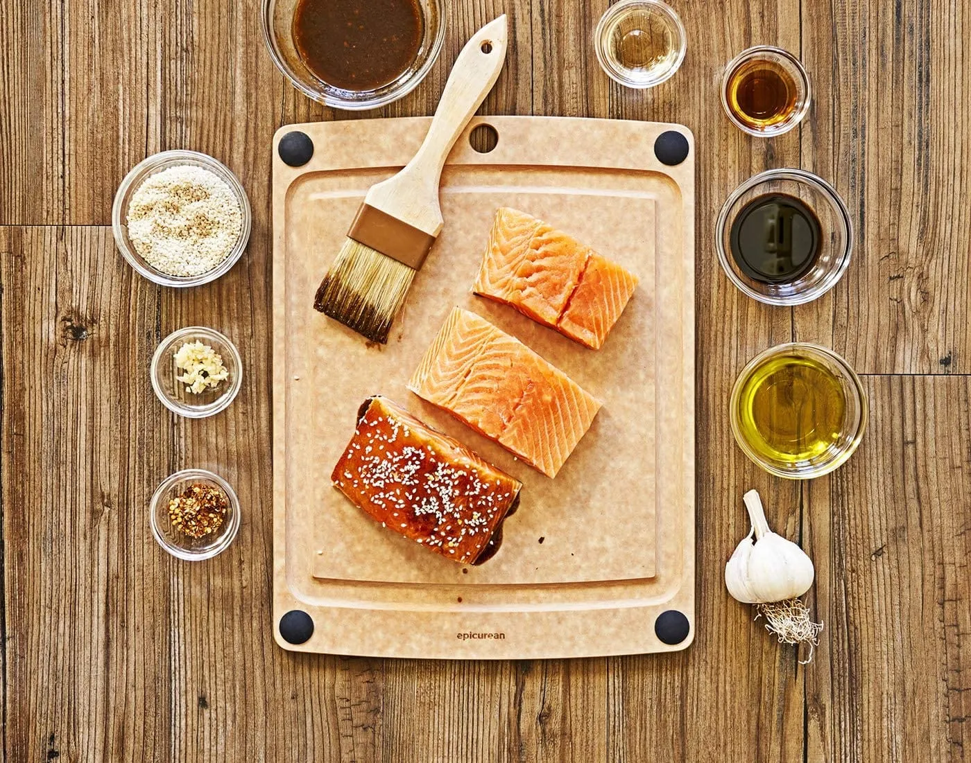 Epicurean Wood Cutting Board. Beige. 17.5 X 13