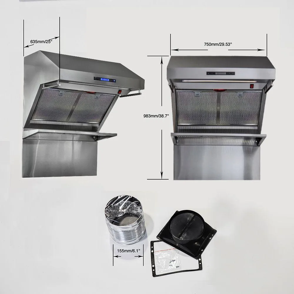 Forno FRHWM502930HB Savona - 30 Wall Mount Range Hood With Hybrid Filters & Back Splash