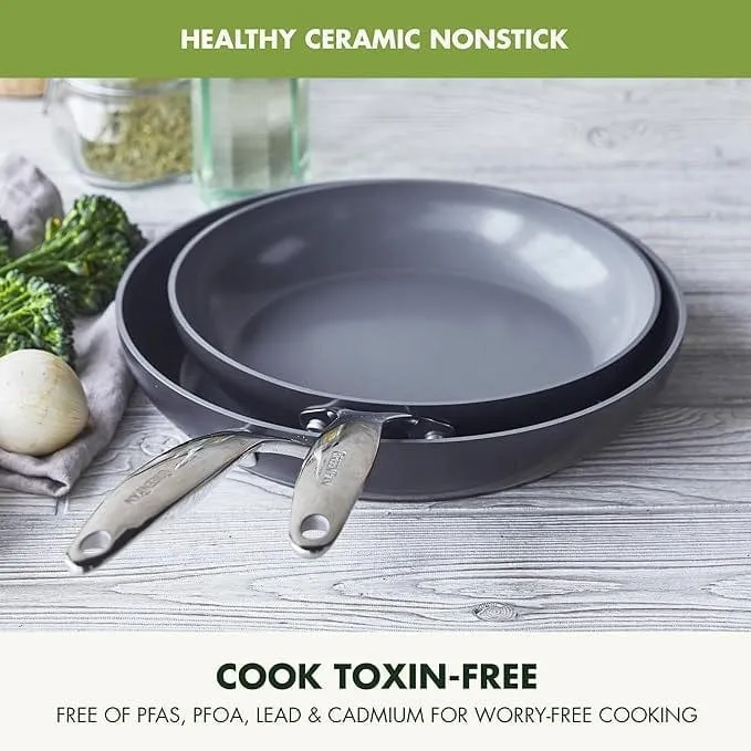 GreenPan Valencia Pro Non-Stick Fry Pan Two-Piece Set  - 8 & 10