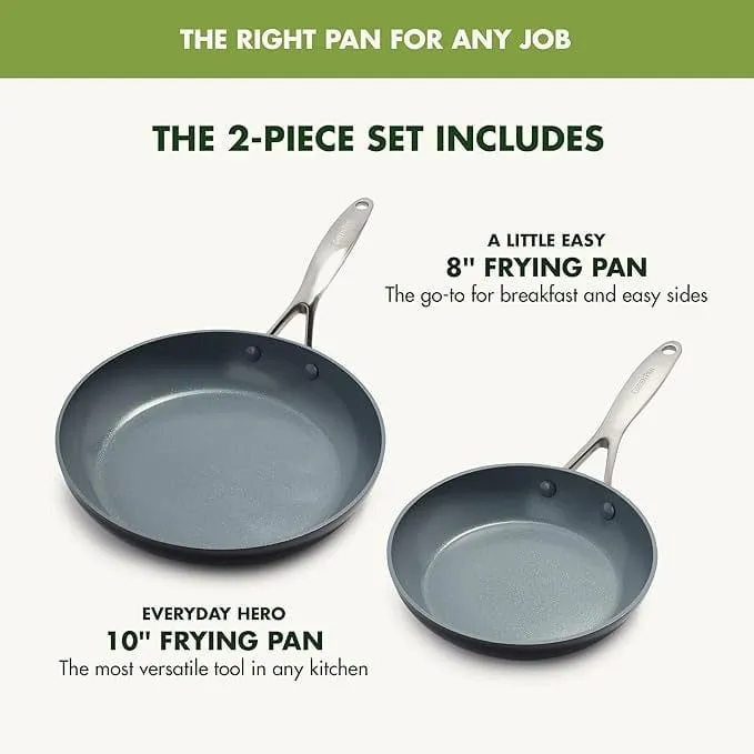 GreenPan Valencia Pro Non-Stick Fry Pan Two-Piece Set  - 8 & 10
