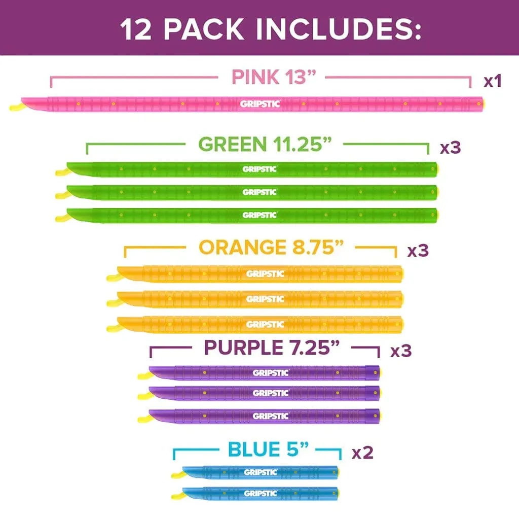 GRIPSTIC 12pk Assorted Sizes