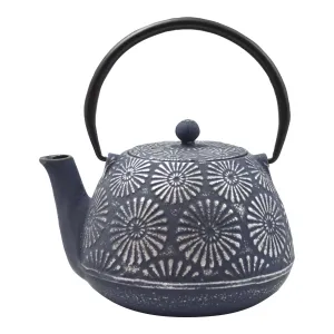 Hani Cast Iron Teapot 40 fl. oz. Blue/Silver