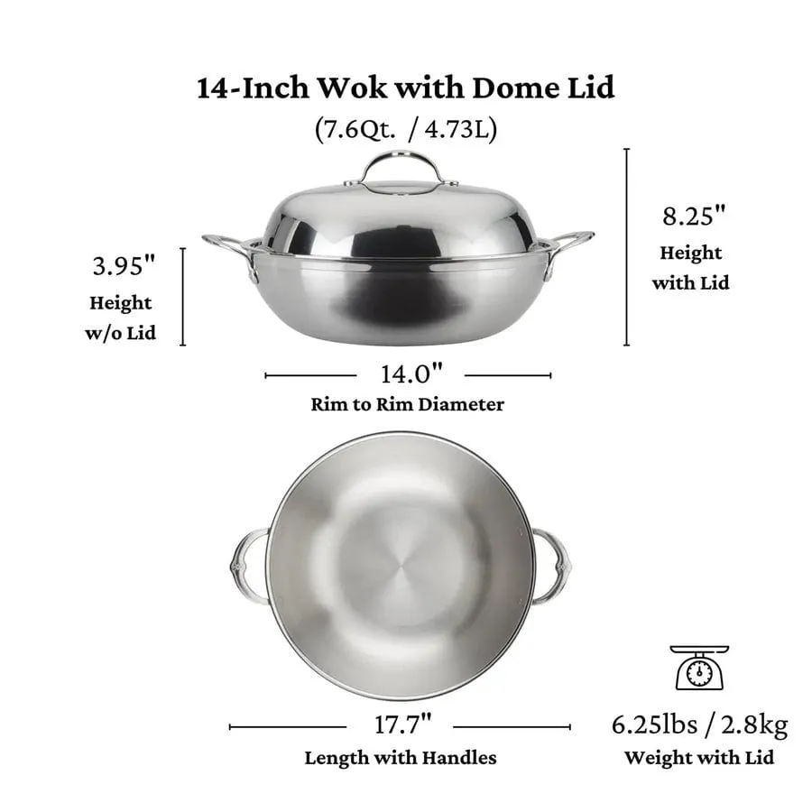 Hestan - Professional Clad Stainless Steel Wok - 14-Inch